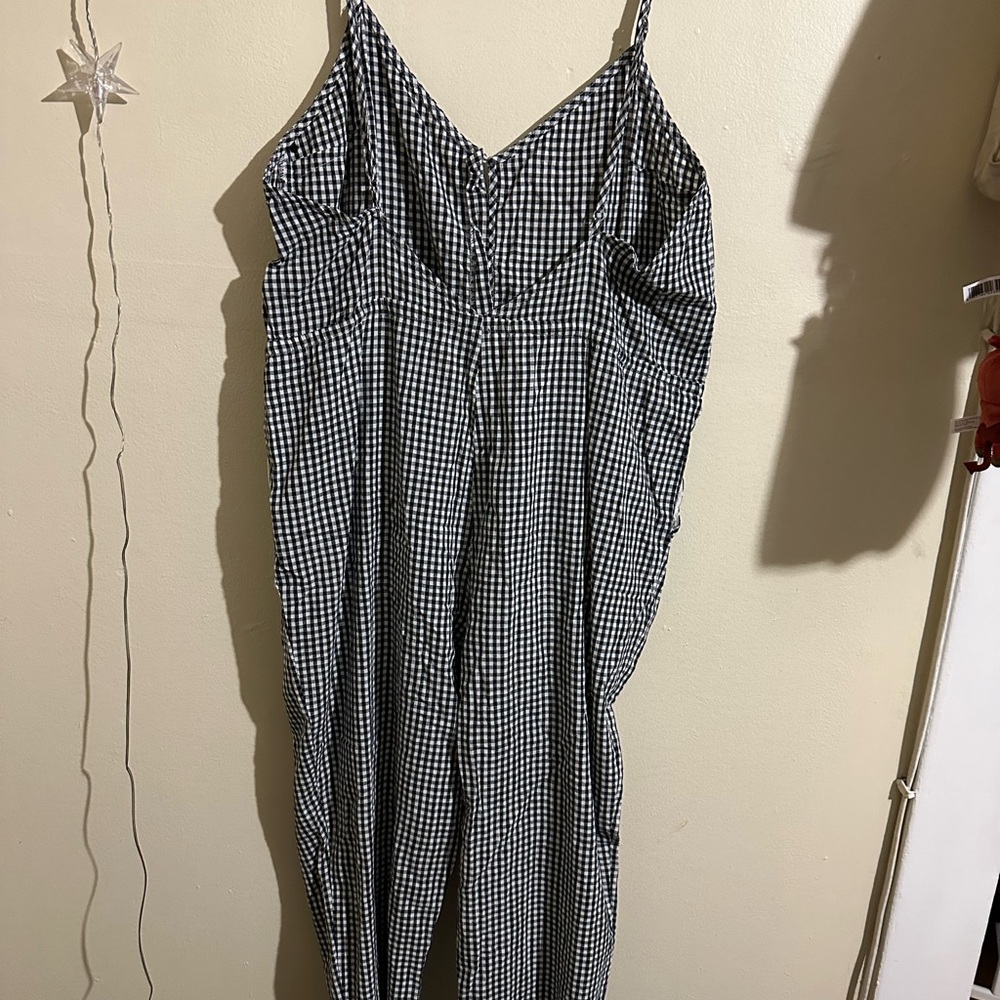 Wild Honey Black and White Gingham Jumpsuit with Pockets. - Picture 5 of 8